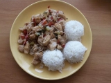 Čína s rýžovými nudličkami a rýží, Čína, rýžovými, nudličkami, rýží