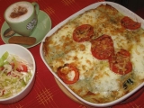 Italské lasagne s listovým špenátem, mozzarellou a parmazánem, Italské, lasagne, listovým, špenátem, mozzarellou, parmazánem