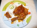 Marinované kuře s pečeným česnekem, Marinované, kuře, pečeným, česnekem