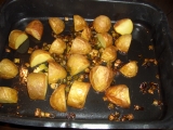 Pečené brambory s jarní cibulkou, Pečené, brambory, jarní, cibulkou
