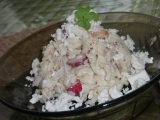 Salát z těstovinové rýže se šunkou a zeleninou, Salát, těstovinové, rýže, se, šunkou, zeleninou