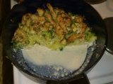 Zapečené brambory s brokolicí a kuřecím masem, Zapečené, brambory, brokolicí, kuřecím, masem