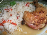 Zeleninová rýže s kuřetem pečené v troubě