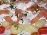 Bramborové gnocchi s uzeným lososem