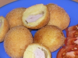 Bramborové krokety s vinnou klobásou, Bramborové, krokety, vinnou, klobásou