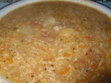 Chlebová polévka s brambory a mrkví
