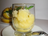 Citronový sorbet z domácího zmrzlinovače, Citronový, sorbet, domácího, zmrzlinovače