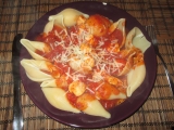 Italské conchiglioni s kuřecím masem, Italské, conchiglioni, kuřecím, masem