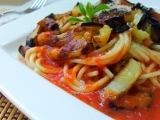 Italské špagety s baklažánem, Italské, špagety, baklažánem