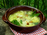 Kapustová polévka s rýží a houbami, Kapustová, polévka, rýží, houbami