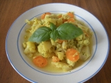 Květák a mrkev s  curry, Květák, mrkev, , curry