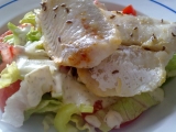 Lehký zeleninový salát s rybou na másle, Lehký, zeleninový, salát, rybou, na, másle