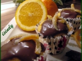 Muffiny z vařeného pomeranče s čokoládovým ganache, Muffiny, vařeného, pomeranče, čokoládovým, ganache