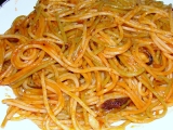 Ostré plody moře se špagetami tří barev, Ostré, plody, moře, se, špagetami, tří, barev