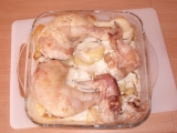 Pečené kuře s medovými smetanovými bramborami