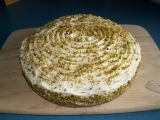 Pistáciový dort s mascarpone krémem, Pistáciový, dort, mascarpone, krémem