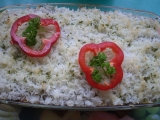 Pórek zapečený s rýží a uzeným masem, Pórek, zapečený, rýží, uzeným, masem