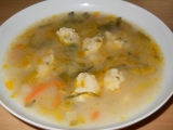 Pórková polévka s petrželovými noky, Pórková, polévka, petrželovými, noky