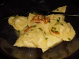 Ravioli plněné okounem na pomerančích, Ravioli, plněné, okounem, na, pomerančích