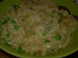 Risotto s hlívou ústřičnou, hráškem a crème frâiche, Risotto, hlívou, ústřičnou, hráškem, crème, frâiche