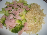 Rýže natural s brokolicí a šunkou