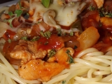 Špagety s kuřecím masem