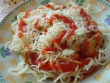 Špagety s pórkem a bylinkami, Špagety, pórkem, bylinkami