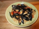 Spagety Vongole, nebo Cozze, Spagety, Vongole, nebo, Cozze