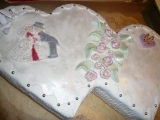 Svatební dvousrdíčkový dort