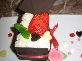 Valentýnský čokoládový dortík s jahodami pro 2