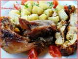 Zázvorové kuře pečené se zázvorovo -  bylinkovou nádivkou