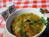 Zeleninová polévka s bylinkovou vaječnou jíškou, Zeleninová, polévka, bylinkovou, vaječnou, jíškou