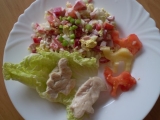 Zeleninový salát s kuřecím masem, Zeleninový, salát, kuřecím, masem