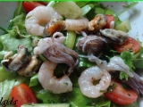 Zeleninový salát s mořskými plody